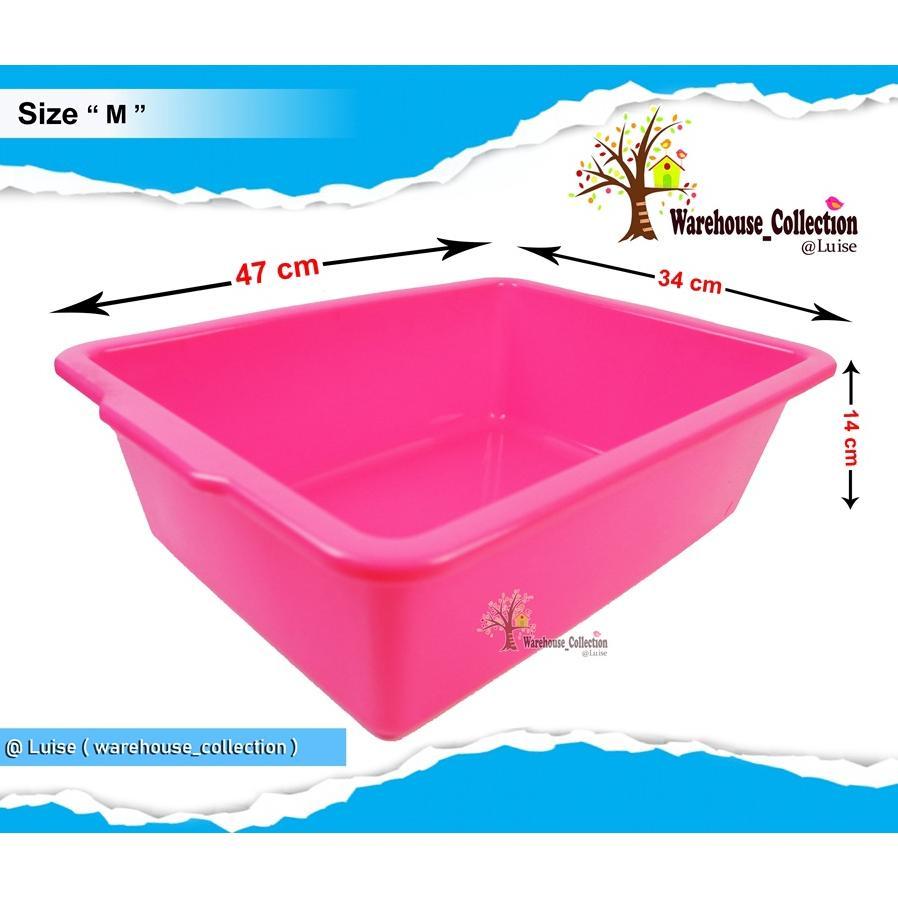 Bak Segi Warna Premium Medium Besar / Bak Segi Tebal / Bak Kotak Besar