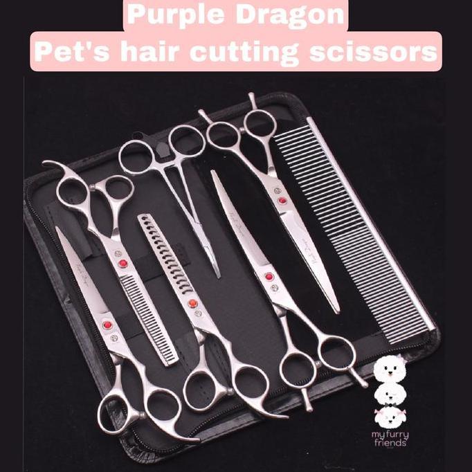 Pet grooming scissors set PURPLE DRAGON 7inch Premium quality