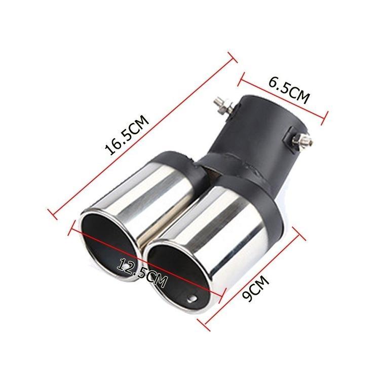 FREE ONGKIR KNALPOT DOUBLE 2 LOBANG RACING UJUNG KNALPOT MOBIL UNIVERSAL