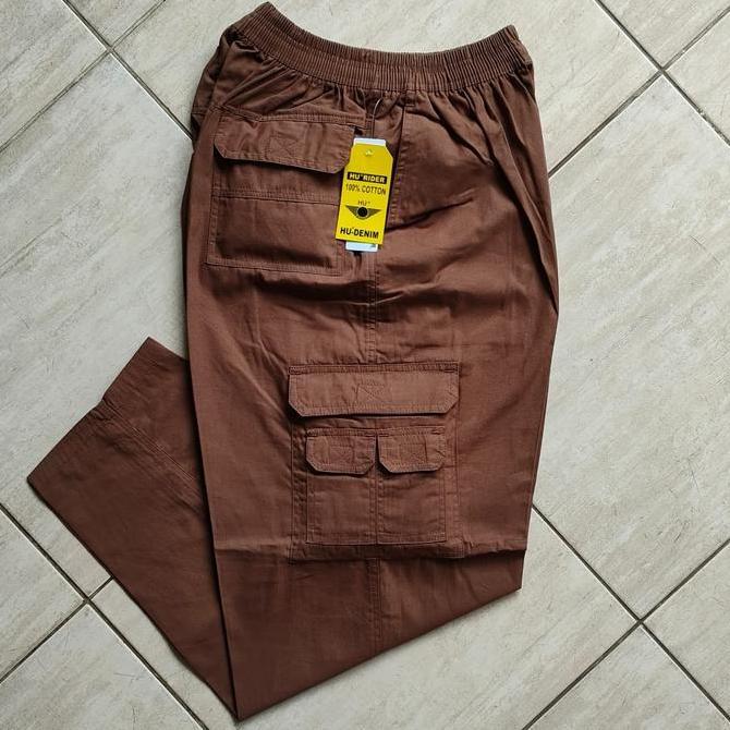 Celana Panjang Pria Laki Cargo Kantong Pinggang