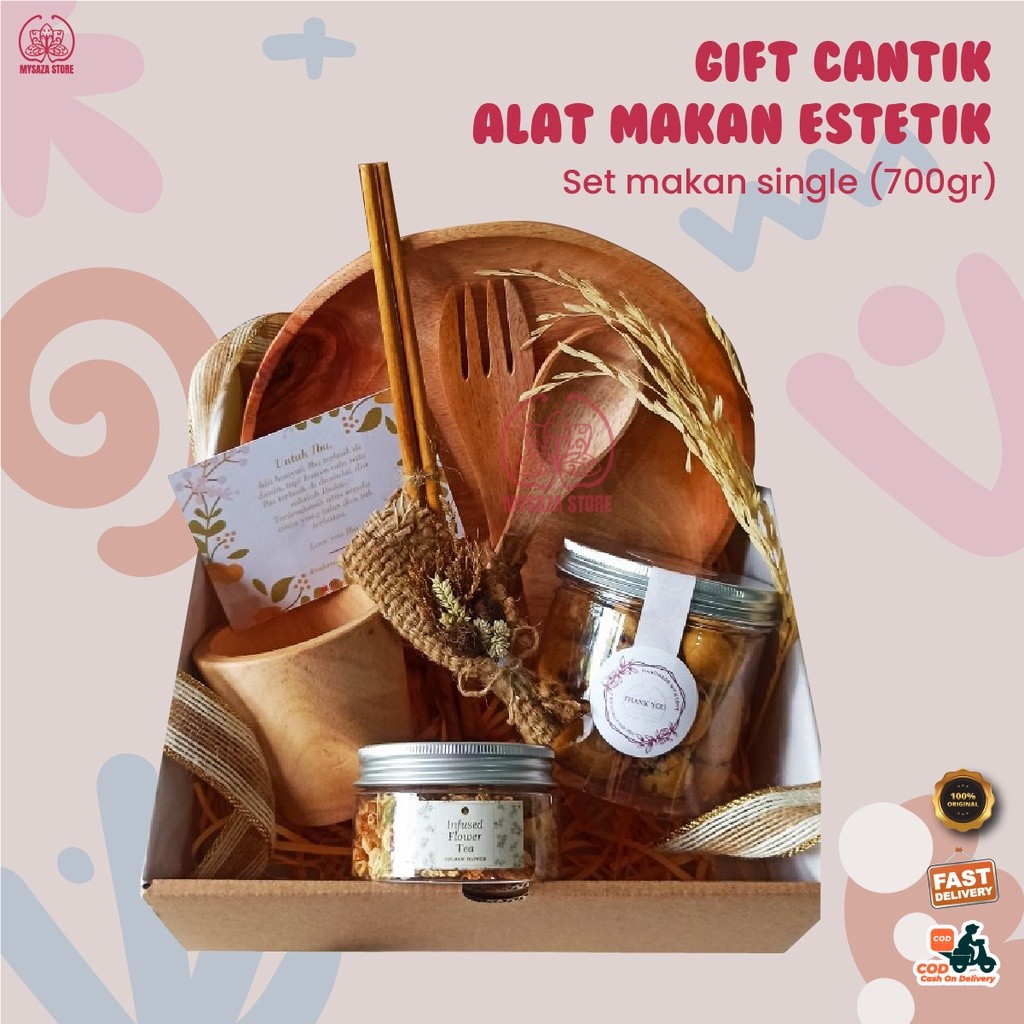 Paket Gift Box Dinner Set Alat Makan Hampers Kado Hadiah Souvenir Pernikahan Seserahan Ulang Tahun C