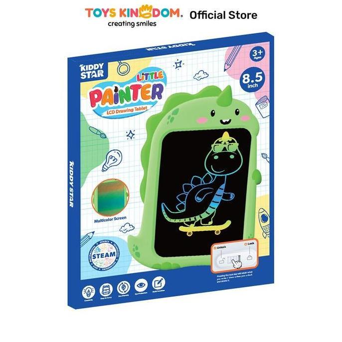 KIDDY STAR 8.5 INCI LCD DRAWING BOARD DINOSAUR - HIJAU