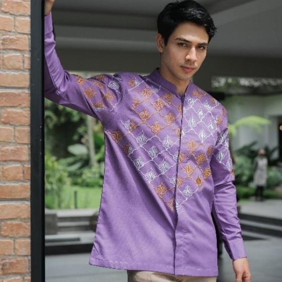 Kemeja Bordir Pria Nuc.Id Aydin 04 (Ungu)