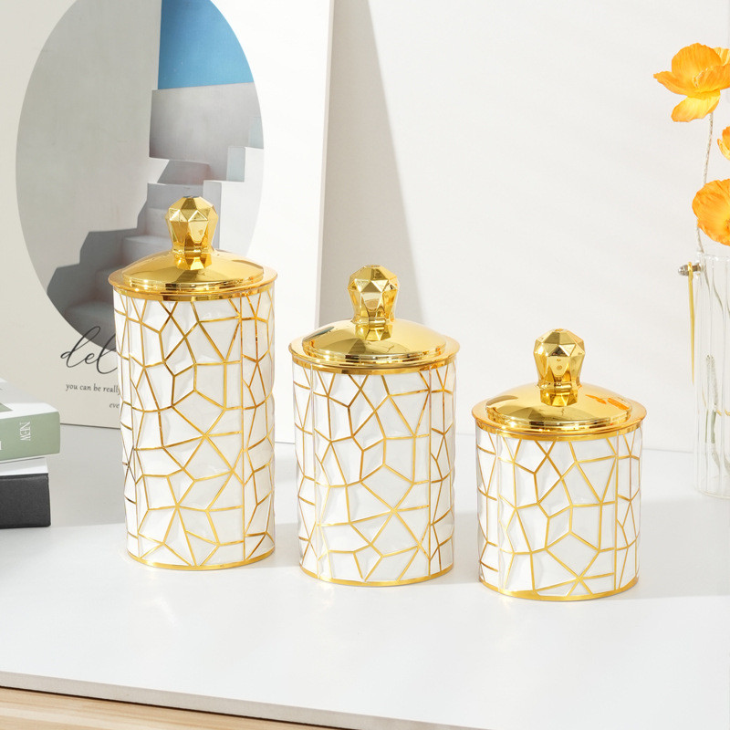 Toples  Mewah Aklirik Kedap Udara Emas/Toples Mewah Aesthetic Toples Snack Emas Toples Akrilik Kedap