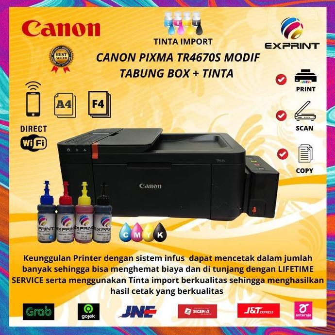 TERBARU - PRINTER CANON PIXMA TR4670S +INFUS TABUNG BOX HITAM