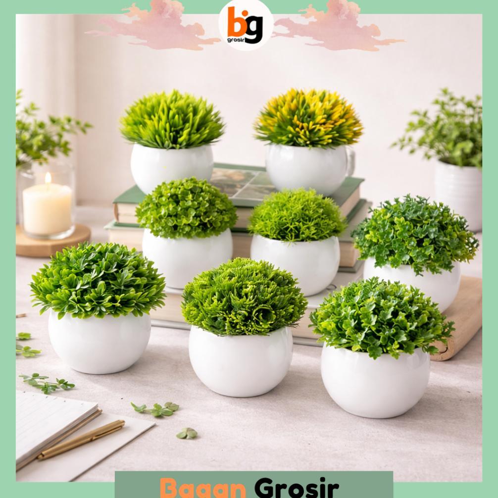 Paket Hemat Bunga Plastik Mini Tanaman Hias Daun Artificial Ornamen Dekorasi Rumah Import Murah Pbp1