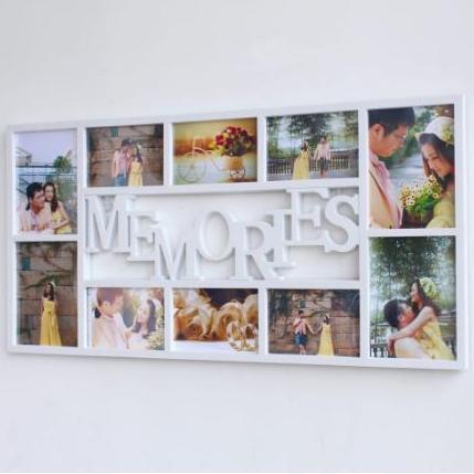 Pigura Foto Memories Bingkai Dekorasi Home 10 Slot Ukuran 3R 4R Frame Figura Dinding