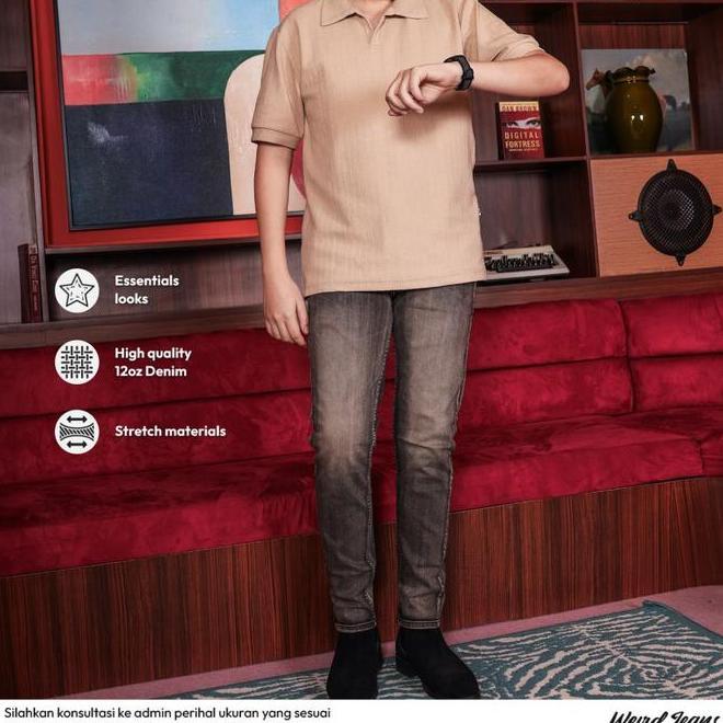 Weird Jeans - Weird Jeans Fargo Grey Grey Celana Panjang Pria Slimfit