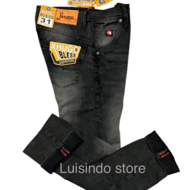 Slim Fit-Celana Panjang Slim Fit Celana Panjang Tebal Pria Xhugo Bless Bahan
