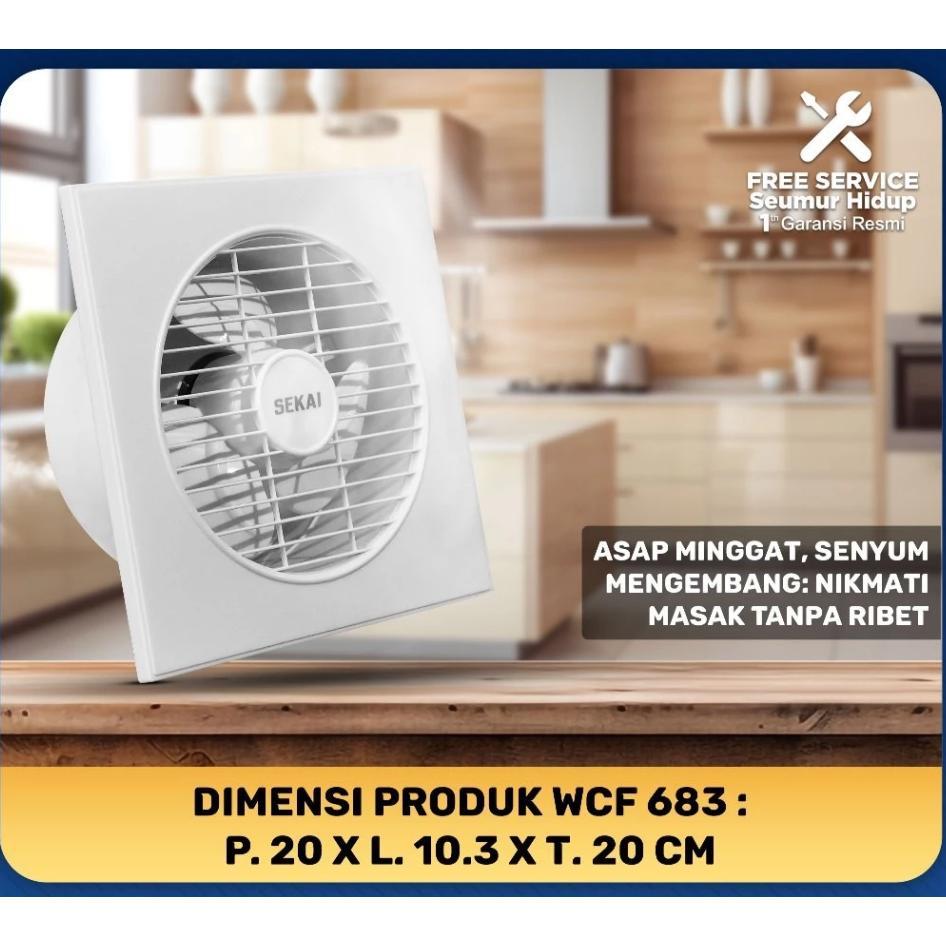 promo terbaru sekai exhaust fan dinding / kipas angin hexos 6 inch / 8 inch - wcf 683 / wcf 883