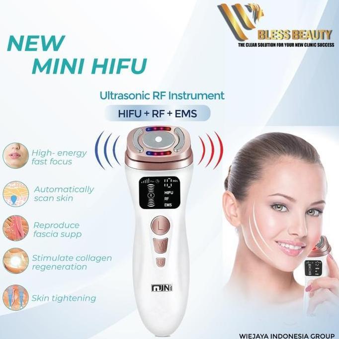Perawatan Kecantikan Wajah New Mini Hifu 3in1 RF EMS Anti Aging Tirus Menyamarkan Kerutan Kantung Ma