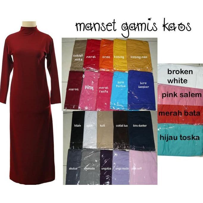 Manset Gamis Wanita Spandek Jersey Lengan Panjang