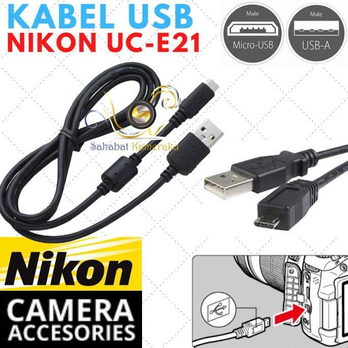 Kabel Data USB Kamera Nikon (Tipe UC-E21) D3500 D7500 D5600 J5 J4 V3