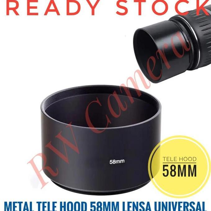 Metal TELE Hood 58mm Lensa Universal 58 mm Canon Fujifilm Sony Panjang