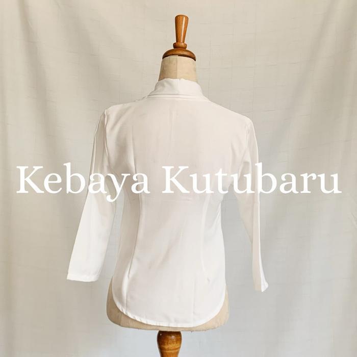 Bisa Cod - Loewes Atasan Kebaya Kutu Baru Modern Linen Look Katun Jepang Premium Lengan Panjang 3/4 