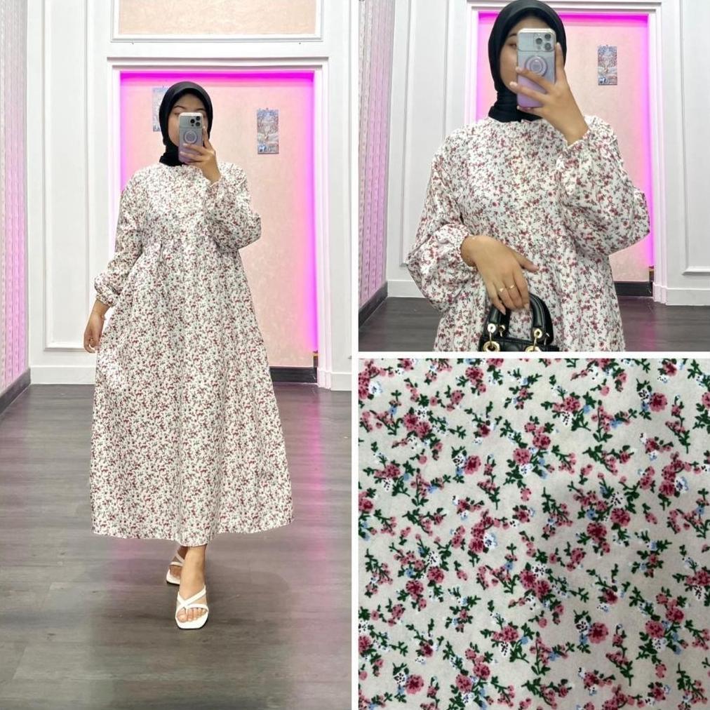 ORTWO - ZRD OOTD WANITA FAFA / ARSY MIDI DRESS / LongDress Wanita Motif / Fashion Casual Remaja Wani
