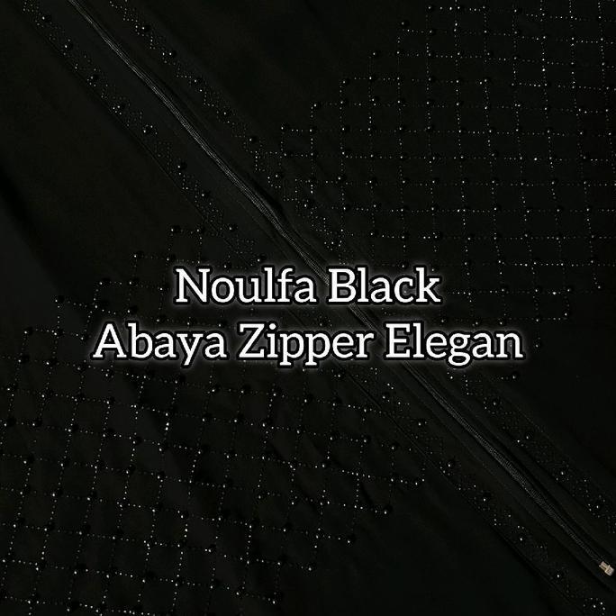 NEW Noulfa JetBlack Abaya With Zipper Elegant | Abaya Turky Virall Lebaran 2025 CS