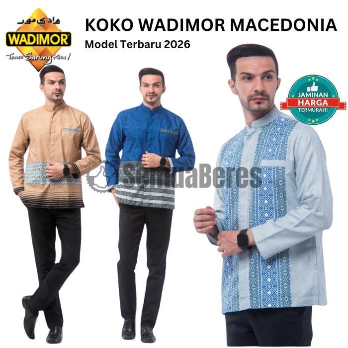 Bisa Cod - Baju Koko Wadimor 2026 Tangan Lengan Panjang - Busana Musli Pria Hitam Putih Abu