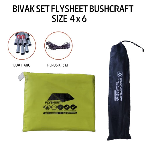 [Cod] Flysheet 4X6 Traptent - Flysheet 4X6 Waterproof - Plesit Tenda 6X4 - Terpal Tenda 4X6 - Bivak 