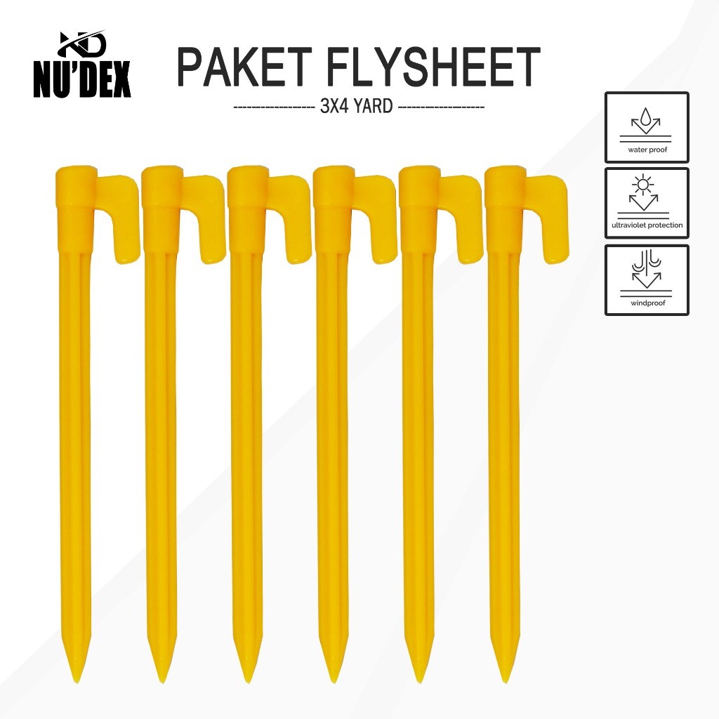 Paketan Flysheet 3X4 Incude Tiang Pasak Tali Paket Lengkap Flysheet Waterproof
