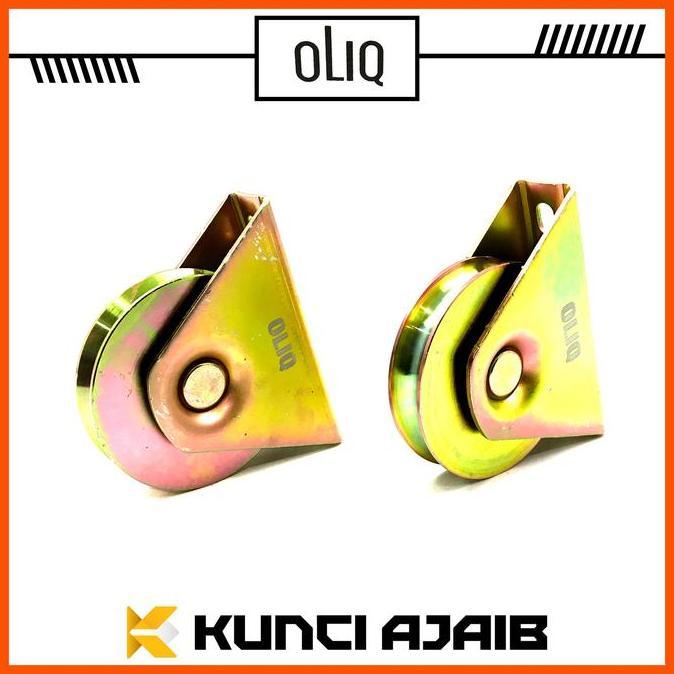 TERLARIS OLIQ RODA PAGAR 4 INCH GERBANG BESI 100 MM 10 CM MODEL U & V - PINTU PAGER KASTOR TROLI CAS