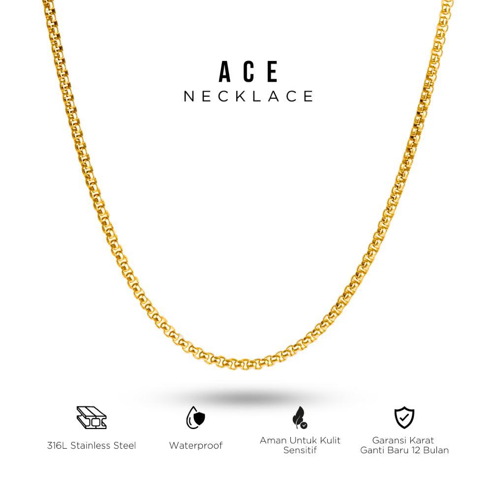 READY STOCK PROJECT NINETYSEVEN - ACE NECKLACE - KALUNG TITANIUM PRIA WANITA ANTI KARAT
