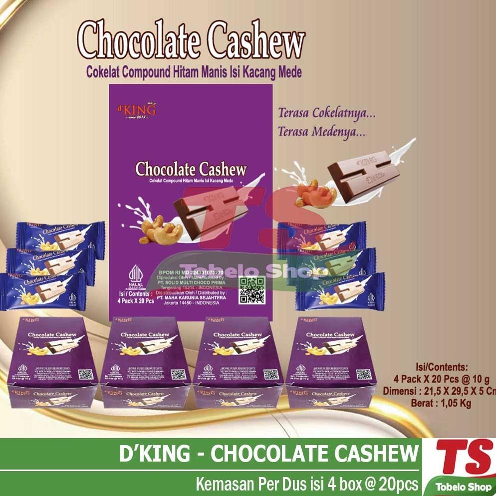Terlaris D'KING COKELAT CASHEW (DUS) isi 80pcs / DKING CHOCOLATE CASHEW / CHOCOLATE CASHEW / D'KING 