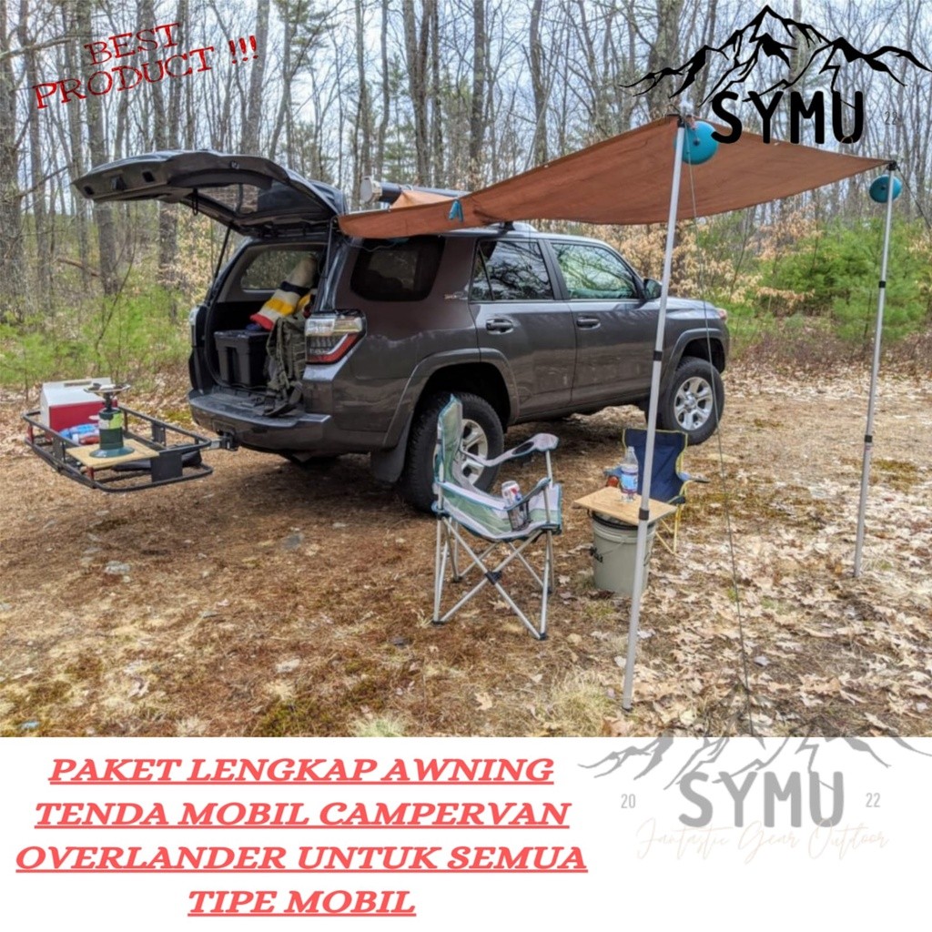 Paket Awning Tenda Mobil Campervan Overlander Portable Roof Tent Camping Paket Lengkap Bongkar Pasan