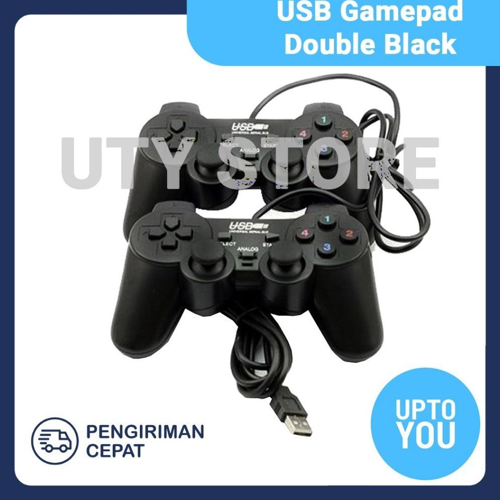 Joystick Double Game Pad Black USB Plug And Play terlaris