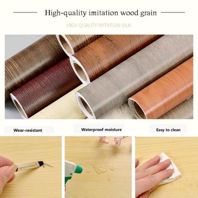Stiker Kayu PVC Sheet Sticker Pelapis Furniture Wall Sticker Motif Taco Sheet