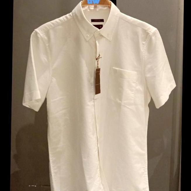 Kemeja Casual Merek Woods Putih Woods. Bahan 100 Catoon