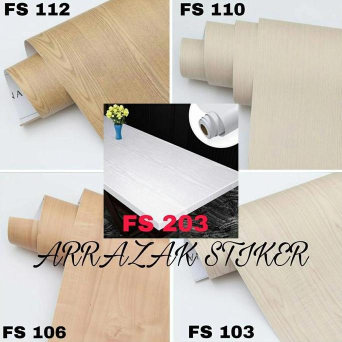 Wallpaper Stiker Dinding Lemari Meja Lantai Pintu Motif Serat Kayu 3D