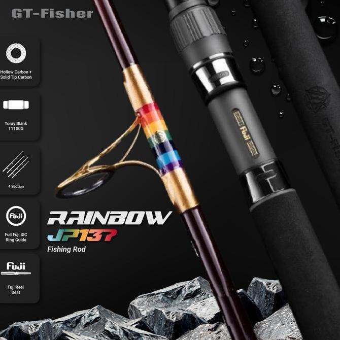 Joran GT Fisher Rainbow Three Section Popping Travel Rod Ring FUJI JP137