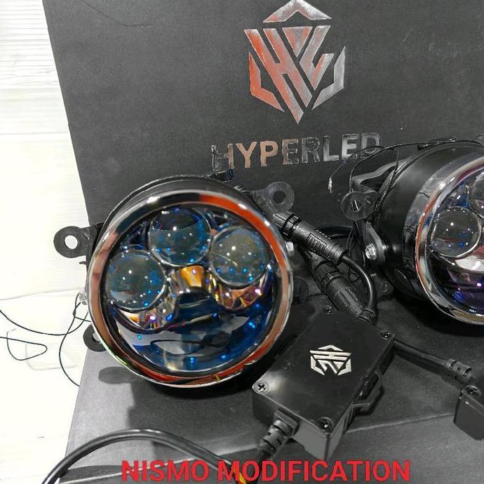 Promo FOGLAMP projector BILED LASER honda jazz gk5 +laser tembak bisa high beam merk hyper LED Disko