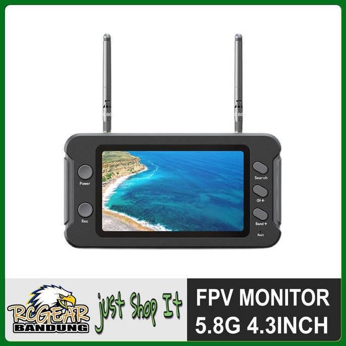 TERBARU FPV MONITOR 5.8G DVR 40CH 4.3 INCH LCD DISPLAY 16:9 NTSC PAL
