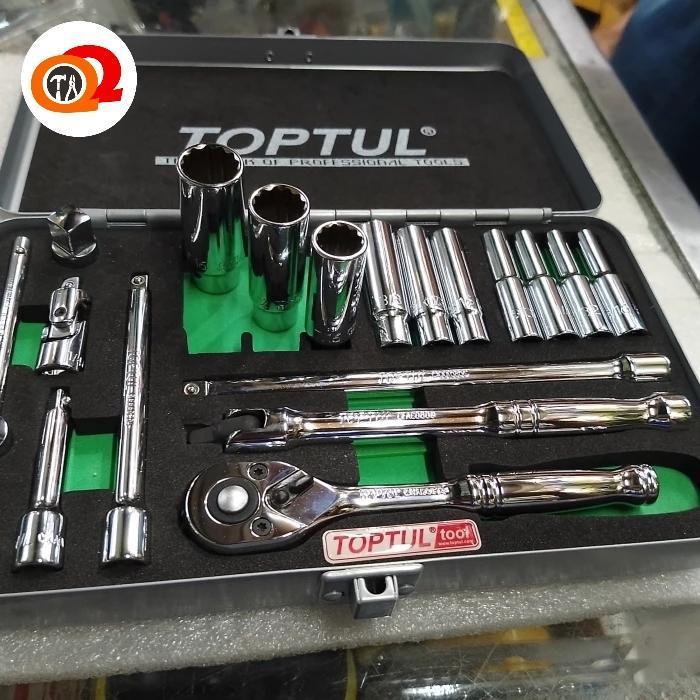 TOPTUL GCAD 1813 || 1/4" DR Socket Set SAE - Kunci sok set inchi