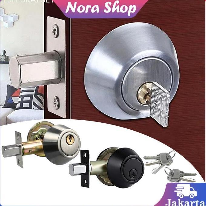 GUNEMANE 1Set Kunci Pintu Deadlock Cylinder Kunci Pintu Kunci Tambahan Pintu