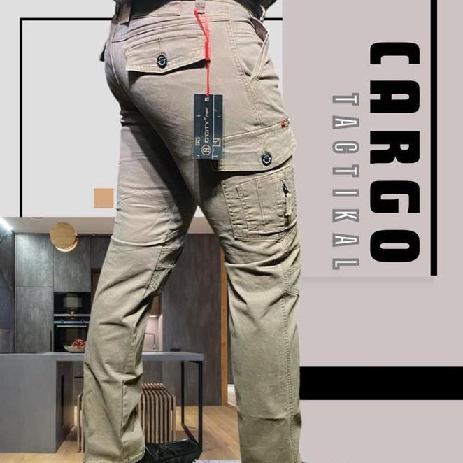 O City Celana Kargo Taktikal Slimfit Po79 Bahan Canvas Stret Saten