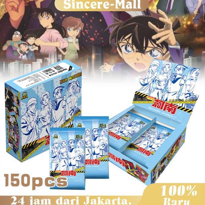 EZESJIT 150pcs Kartu Anime Detective Conan Little Dinosaur Conan Collection Card Detective Conan Car