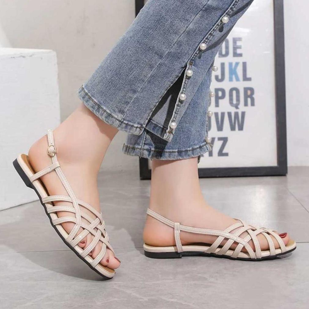 100% AMAN AURORACOLLECTIONS - SANDRINA FLATS SEPATU WANITA MODEL BALET ANYAM FLAT SHOES ANGGUN