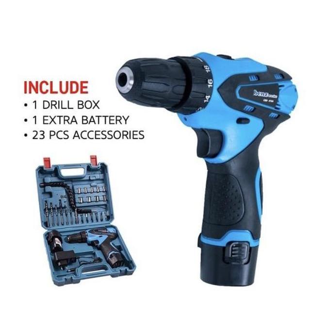 mesin bor cas 2baterai 12v bor cas 2 baterai 10mm bor cas bateray 10 m