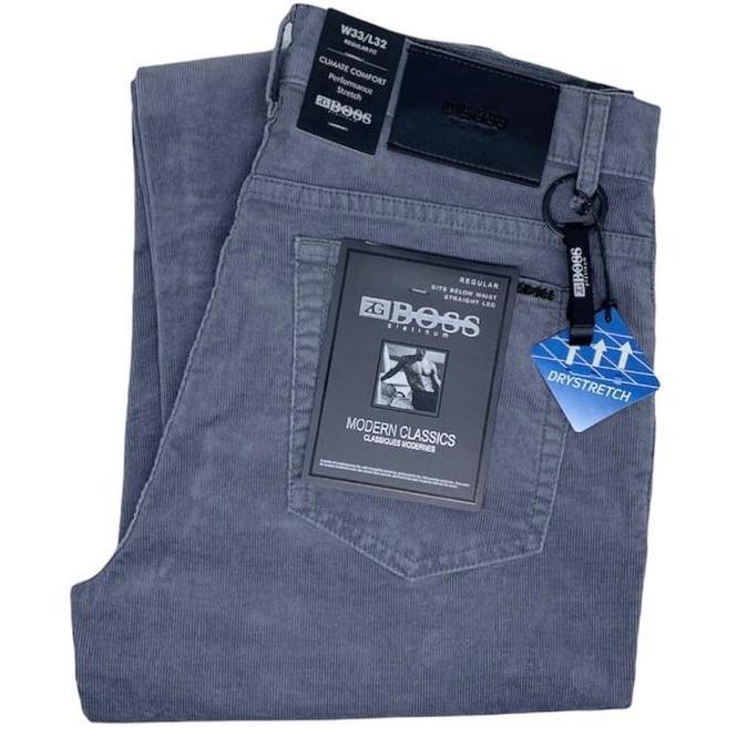 Celana Pria Corduroy Celana Pria Corduroy Stretch Grey Zg Boss - Regular