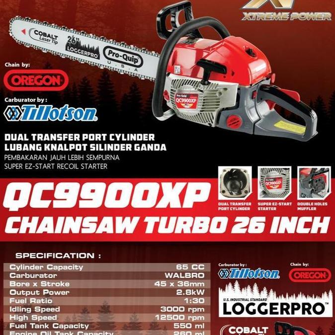 BEBAS ONGKIR - QC9900XP MESIN CHAINSAW GERGAJI POTONG KAYU 26" 26 " PROQUIP QC 9900XP