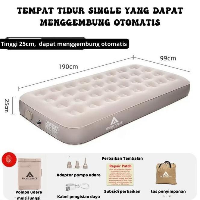 Kasur Pompa Matras Single Upgrade/ Kasur Pompa Angin  Tiup Otomatis / Kasur Pompa Elektrik Upgrade /