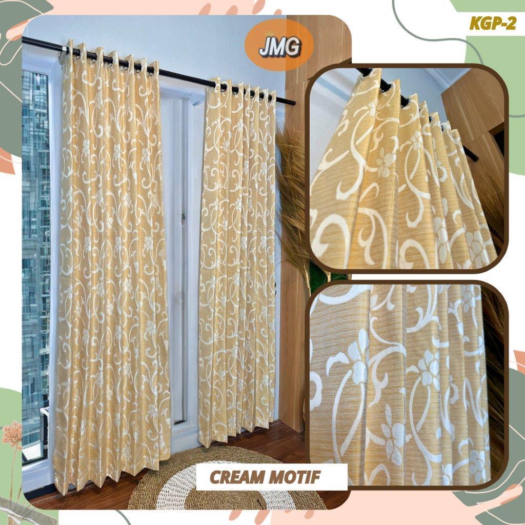 Gorden Motif Embos Pintu Jendela Kamar Minimalis