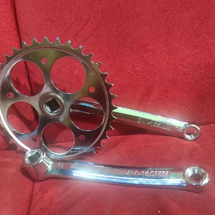 crank 36t chrome bisa operan gigi dan single speed gir sepeda 36 t bisa fixie mtb
