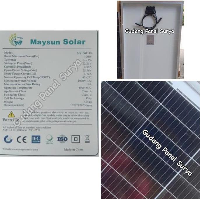 Panel Surya 100WP Poly GH / 100WP Poly Maysun