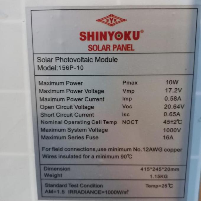 Solar Panel Surya Solar Cell 10WP 10 Watt 10 W Poly