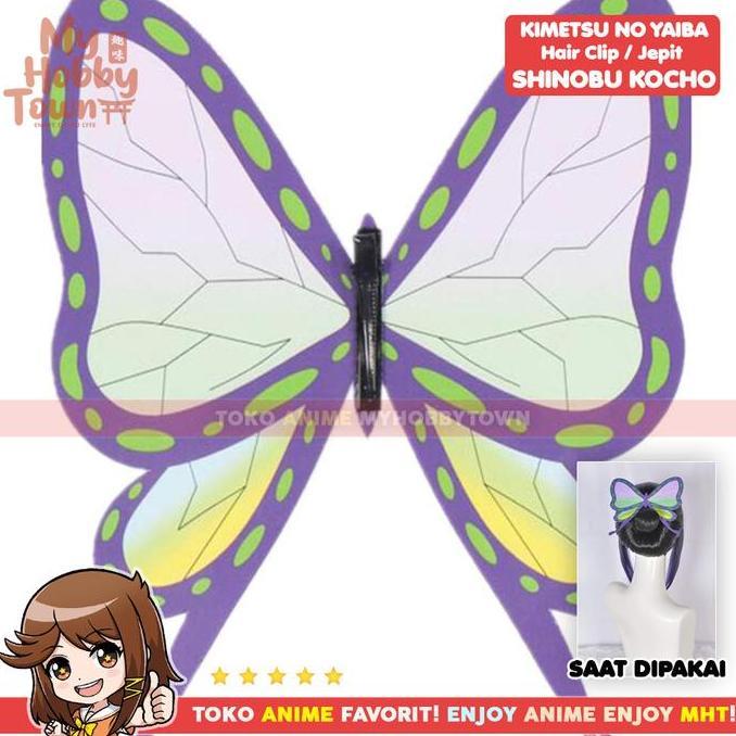 Jepit Rambut Shinobu Kocho Kostum Cosplay Property Kimetsu no Yaiba