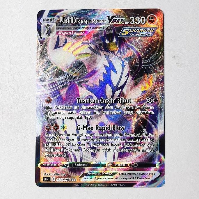 Urshifu Serangan Beruntun VMAX RRR 095/184 S8b Kartu Pokemon Indonesia